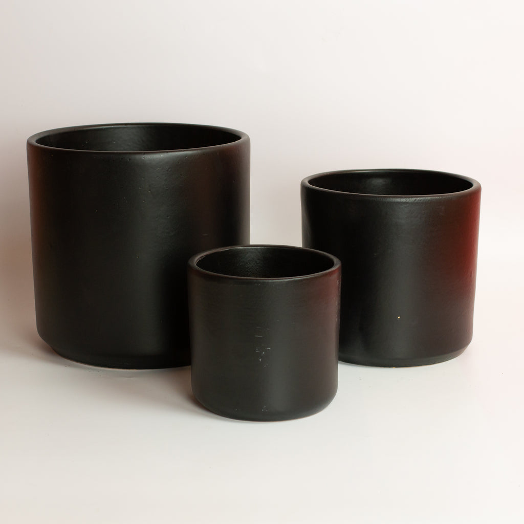 black cylinder planter pot Black Cylinder Planter – ARIUM BOTANICALS