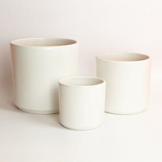 White Cylinder Planter